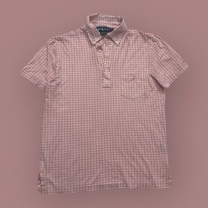 Vintage 90’s Polo Ralph Lauren Pink Plaid Golf Shirt